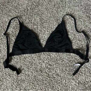 Black triangle silk stretch band bralette